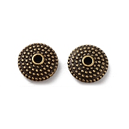 Tibetan Style Alloy Beads, Cadmium Free & Lead Free, Flat Round, Antique Bronze, 10x4mm, Hole: 1.4mm(FIND-Q094-26AB)