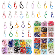 Mobile Straps, with Polyester String and Alloy Findings, Mixed Color, 70mm/86mm, 230strands/set(MOBA-PH0001-05)