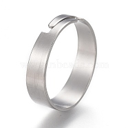 Adjustable 201 Stainless Steel Plain Band Rings, Stainless Steel Color, Inner Diameter: 17mm(STAS-P249-26A-P)