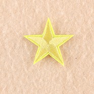 Computerized Embroidery Cloth Iron on/Sew on Patches, Costume Accessories, Appliques, Star, Yellow, 3x3cm(DIY-F030-11-32)