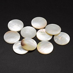 Flat Round Pearl Shell Cabochons, 17x1.5mm(X-BSHE-M021-23)