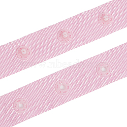 2 Rolls Polyester Ribbons, with Plastic Buttons, Pink, 3/4 inch(18mm), 10 yards/roll(OCOR-GF0002-22)