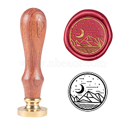 DIY Scrapbook, Brass Wax Seal Stamp and Wood Handle Sets, Golden, 8.9cm, Stamps: 2.55x1.4cm(AJEW-WH0096-97W)