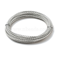 Aluminum Wire, Twisted Round, Silver, 1.6mm, about 16.40 Feet(5m)/Roll(ALUM-A004-02M)