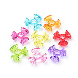 Transparent Acrylic Beads, Flower, Mixed Color, 19x20x10mm, Hole: 5.2mm, about 540pcs/500g(TACR-S124-M)