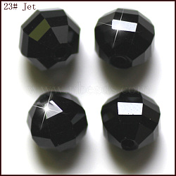 Imitation Austrian Crystal Beads, Grade AAA, Faceted, Round, Black, 10mm, Hole: 0.9~1mm(SWAR-F079-10mm-23)