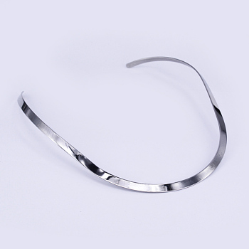 304 Stainless Steel Choker Necklaces, Rigid Necklaces, Stainless Steel Color, 4.72 inchx5.31 inch(12x13.5cm)