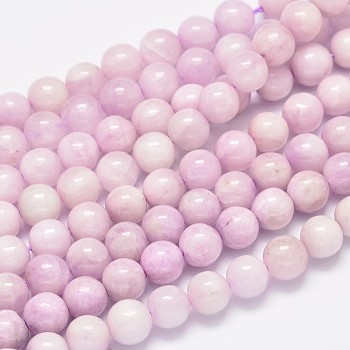 Round Natural Kunzite Beads Strands, Spodumene Beads, Grade A, 10mm, Hole: 1mm, about 38pcs/strand, 15.5 inch