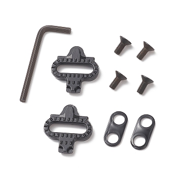 (Defective Closeout Sale: Rusty Screw), Bicycle Plastic Self Locking Pedal, with Iron Screw & Hex Keys, Black, 35.5x33.5x7mm, 2pcs