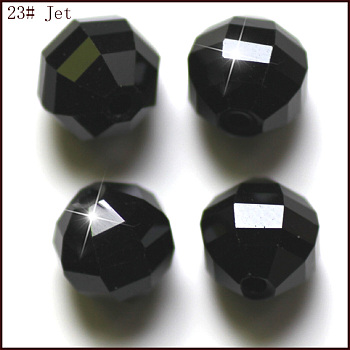 Imitation Austrian Crystal Beads, Grade AAA, Faceted, Round, Black, 10mm, Hole: 0.9~1mm