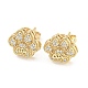 Brass Micro Pave Cubic Zirconia Stud Earrings(EJEW-P261-41G)-1