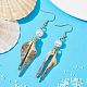Natural Shell Nuggets Dangle Earrings(EJEW-JE05542)-3