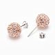Gifts for Her Valentines Day 925 Sterling Silver Austrian Crystal Rhinestone Ball Stud Earrings for Girl(Q286H201)-1