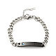 304 bracelet à maillons rectangles en acier inoxydable avec zircons cubiques pour femme(BJEW-P273-05A-EB)-1