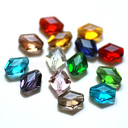 K9 Glass, Imitation Austrian Crystal Beads, Grade AAA, Faceted, Bicone, Mixed Color, 14x12x6mm, Hole: 0.9~1mm(SWAR-F076-12x14mm-M)