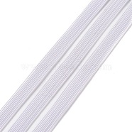 (Defective Closeout Sale: Yellowing) Flat Elastic Band, Braided Stretch Strap Cord Roll for Sewing Crafting and Mask Making, White, 8x0.9mm, about 10.93 yards(10m)/strand(FIND-XCP0001-70)