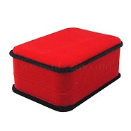 Velvet Pendant Necklace Boxes, Jewelry Boxes, Rectangle, Red, 105x75x43mm(VBOX-Q046)