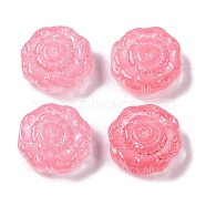 Painted Glass Beads, Flower, Hot Pink, 15x15.5x6.5mm, Hole: 1.2mm(GLAA-S202-14I)