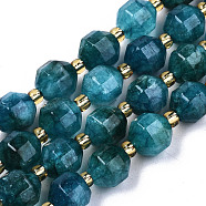 Natural Dolomite Beads Strands, Faceted, Dyed, Round, Dark Cyan, 8x8mm, Hole: 1.2mm, about 33pcs/strand, 15.16 inch~15.35 inch(38.5cm~39cm)(G-T131-85A-16)