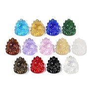 Glass Pendants, Fox Charms, Mixed Color, 30x24x10mm, Hole: 1mm(GLAA-G121-05)