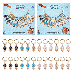 Alloy Enamel Lollipop Locking Stitch Markers, 304 Stainless Steel Leverback Earring Stitch Marker, Mixed Color, 3.3cm, 4 color, 3pcs/color, 12pcs/set(HJEW-AB00124)