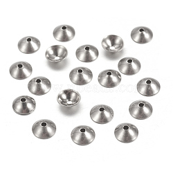 304 Stainless Steel Bead Caps, Apetalous, Half Round, 4x1mm, Hole: 0.5mm, about 151pcs/5g(X-STAS-I019-4mm)