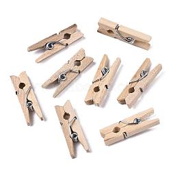 Wooden Craft Pegs Clips, Wheat, 25~26x3x8mm(WOOD-R249-085)