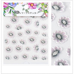 5D Flower/Leaf Watermark Slider Art Stickers, for DIY Nail Decals Design Manicure Decor, Colorful, 8.2x6.4cm(MRMJ-S008-084O)