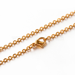 304 Stainless Steel Cable Chain Necklaces, Golden, 17.7 inch(45cm)(STAS-M174-027G)