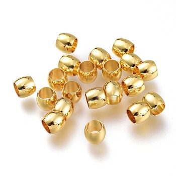 Brass Spacer Beads, Long-Lasting Plated, Column, Golden, 5.5x5mm, Hole: 4mm