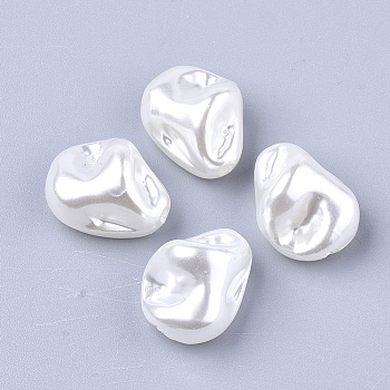 ABS Plastic Imitation Pearl Beads, Nuggets, Creamy White, 16.5x13x10mm, Hole: 1.8mm, about 516pcs/500g