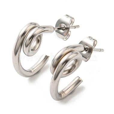 304 Stainless Steel Knot Stud Earrings for Women(EJEW-F319-02P)-2