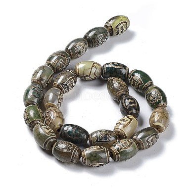 Tibetan Style dZi Beads Strands(TDZI-E005-01N)-4