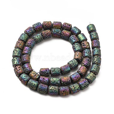 Electroplated Natural Lava Rock Beads Strands(G-G984-16E)-2