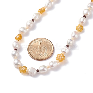 Natural Pearl Beaded Necklace(NJEW-TA00018-01)-5