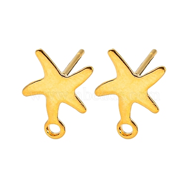 Golden Starfish 304 Stainless Steel Stud Earring Findings