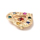 Colorful Rhinestone Double Heart Lapel Pin(JEWB-P014-06G)-3