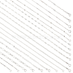 20Pcs 10 Styles Brass Chain Necklace Sets, Silver, 18.3~18.5 inch(46.5~47cm), 2pcs/style(MAK-PH0001-08)