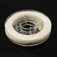 Nylon Thread for Jewelry Making, White, 0.8mm, about 7.65~9.84 yards(7~9m)/roll(NWIR-N001-0.8mm-01)