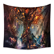 Tree of Life Tapestry, Polyester Forest Firefly Decorative Wall Tapestry, for Psychedelic Bedroom Living Room Decoration, Rectangle, Tree of Life Pattern, 730x950mm(PW23040477309)