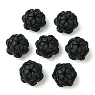 Opaque Resin Beads, Flower, Black, 11.5x17.5x15.5mm, Hole: 1.8mm(CRES-B021-07)