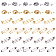 SUNNYCLUE Iron Lapel Pin Backs, Tie Tack Pin, Brooch Findings, Mixed Color, Tray: 4.5mm, 12mm, Pin: 1mm(IFIN-SC0001-01)