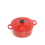 Alloy Mini Soup Pot Model, Micro Landscape Dollhouse Accessories, Pretending Prop Decorations, Red, 35x23mm(PW-WG27490-03)