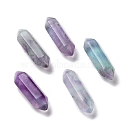 Natural Colorful Fluorite Beads, Healing Stones, Reiki Energy Balancing Meditation Therapy Wand, No Hole, Faceted, Double Terminated Point, 22~23x6x6mm(G-K330-47)