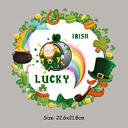Saint Patrick's Day Theme PET Sublimation Stickers, Heat Transfer Film, Iron on Vinyls, for Clothes Decoration, Word, 218x226mm(PW-WG34539-17)
