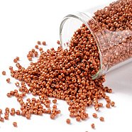 TOHO Round Seed Beads, Japanese Seed Beads, (PF562F) PermaFinish Burnt Orange Metallic Matte, 15/0, 1.5mm, Hole: 0.7mm, about 15000pcs/50g(SEED-XTR15-PF0562F)