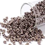 TOHO Round Seed Beads, Japanese Seed Beads, (PF556) PermaFinish Mauve Metallic, 8/0, 3mm, Hole: 1mm, about 1111pcs/50g(SEED-XTR08-PF0556)