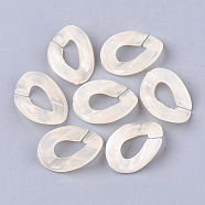 Acrylic Ring Links, Imitation Gemstone, Twist, Linen, 24x17x5.5mm, Hole: 12x6mm, about 590pcs/500g(OACR-S022-18C)