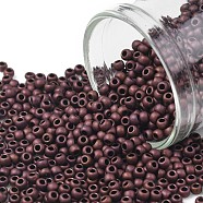 TOHO Round Seed Beads, Japanese Seed Beads, (222F) Frosted Dark Bronze, 11/0, 2.2mm, Hole: 0.8mm, about 5555pcs/50g(SEED-XTR11-0222F)