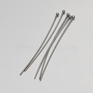 Brass Ball Head Pins, Gunmetal, 40mm, Pin: 0.8mm, 20 Gauge, about 3330pcs/500g(KK-E647-18B-40mm)